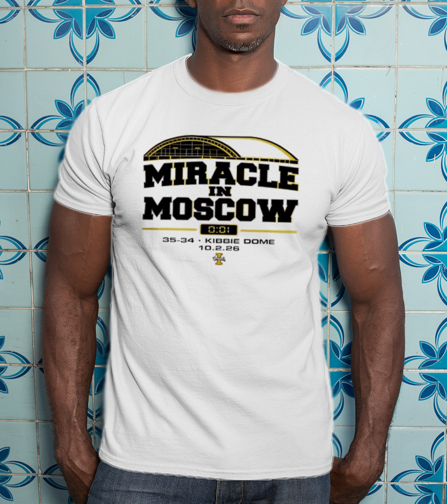 Idaho Vandals Miracle In Moscow 35 34 Kibbie Dome October 2 2026 T-Shirt