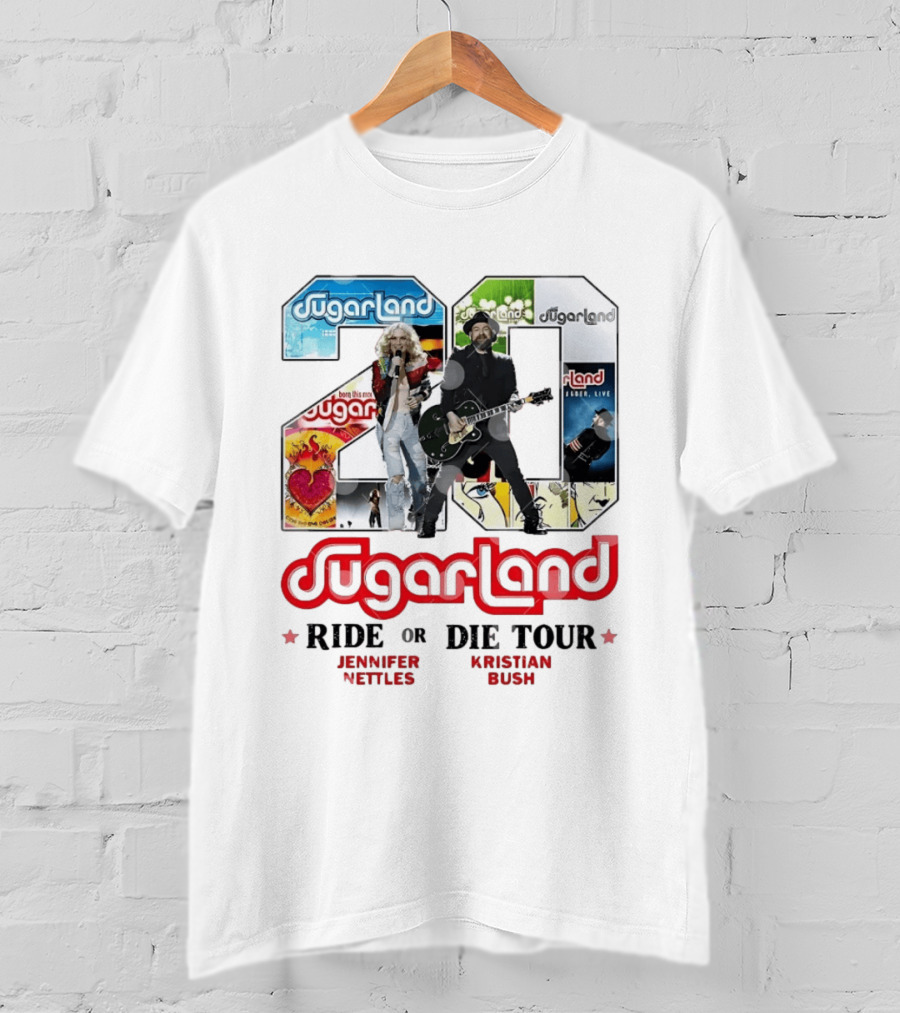 Sugarland Ride Or Die Tour 20 Featuring Jennifer Nettles Kristian Bush T-Shirt