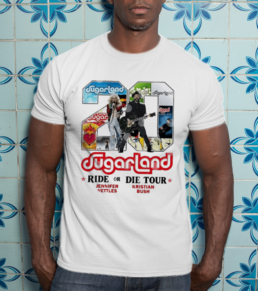 Sugarland Ride Or Die Tour 20 Featuring Jennifer Nettles Kristian Bush T-Shirt