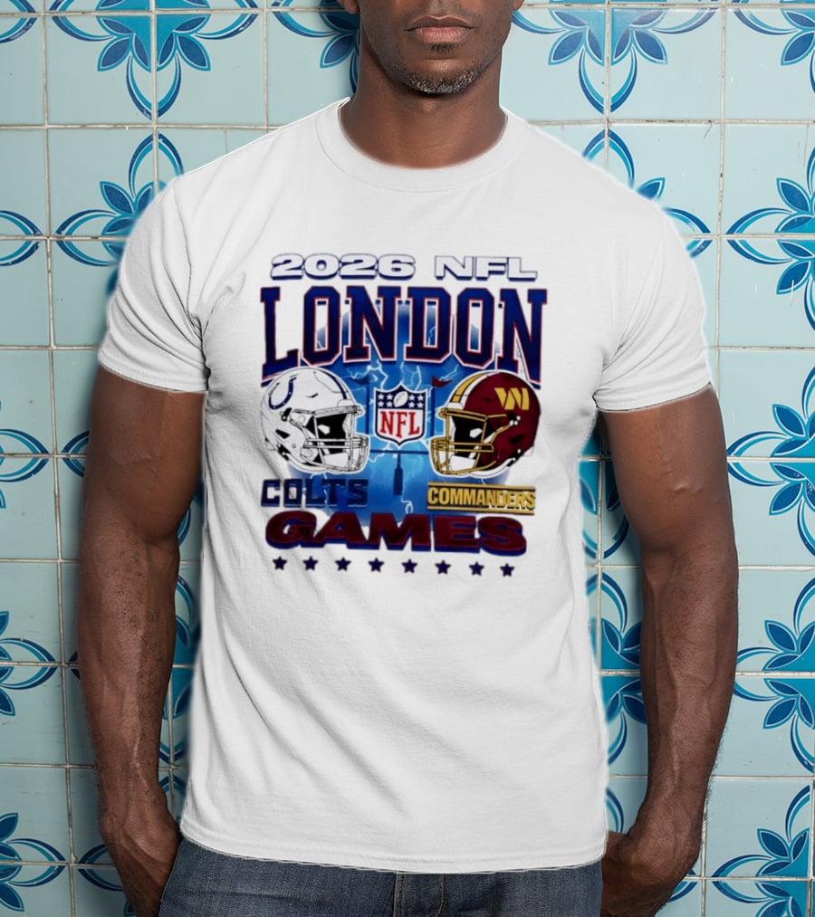 2026 NFL London Colts Commanders Games Helmets T-Shirt