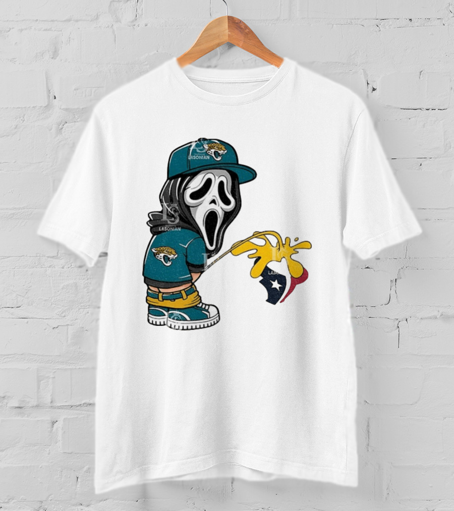 Jacksonville Jaguars Ghostface Pissing On Houston Texans T-Shirt