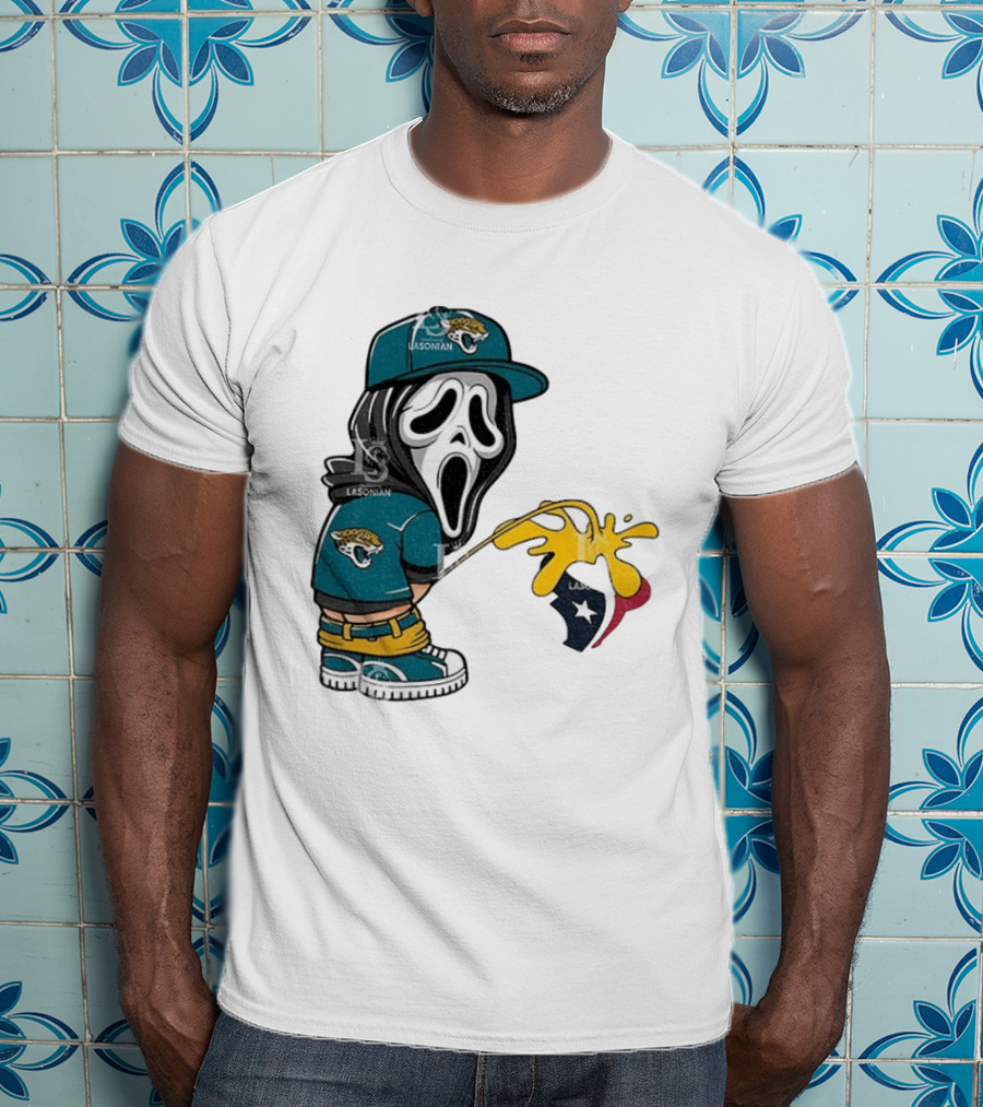 Jacksonville Jaguars Ghostface Pissing On Houston Texans T-Shirt
