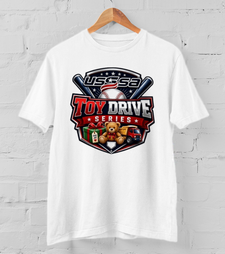 USSSA Toy Drive Series Teddy Bear Truck Give Joy Baseball Tournament T-Shirt