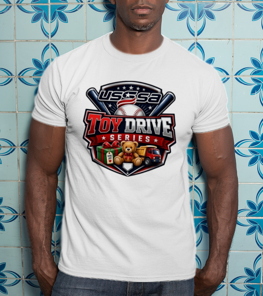 USSSA Toy Drive Series Teddy Bear Truck Give Joy Baseball Tournament T-Shirt
