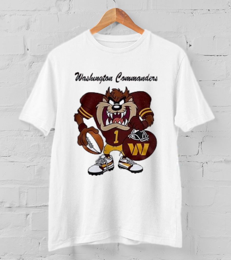 Washington Commanders Taz Looney Tunes Collaboration Football Fan Gear T-Shirt