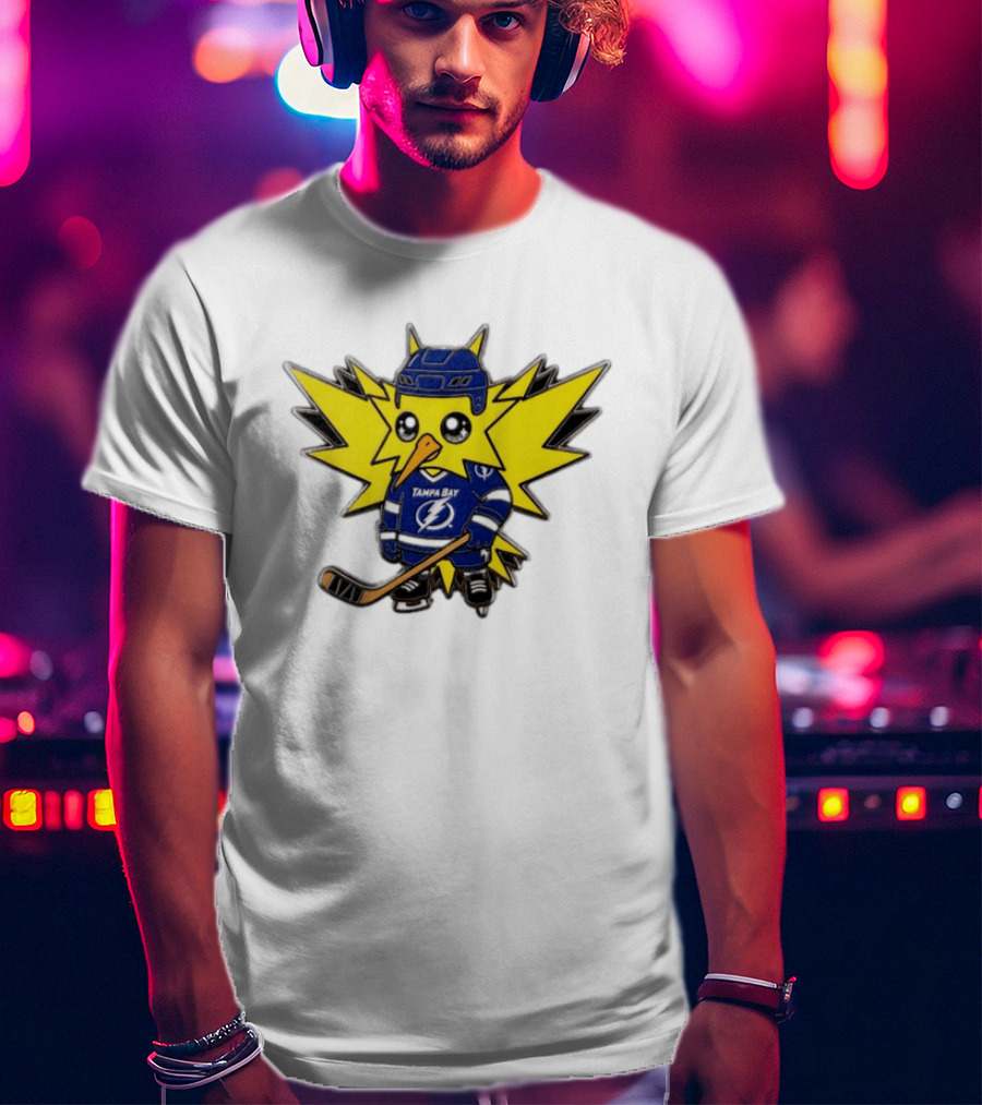 Zapdos Tampa Bay Lightning NHL Pokemon Hockey Cartoon T-Shirt
