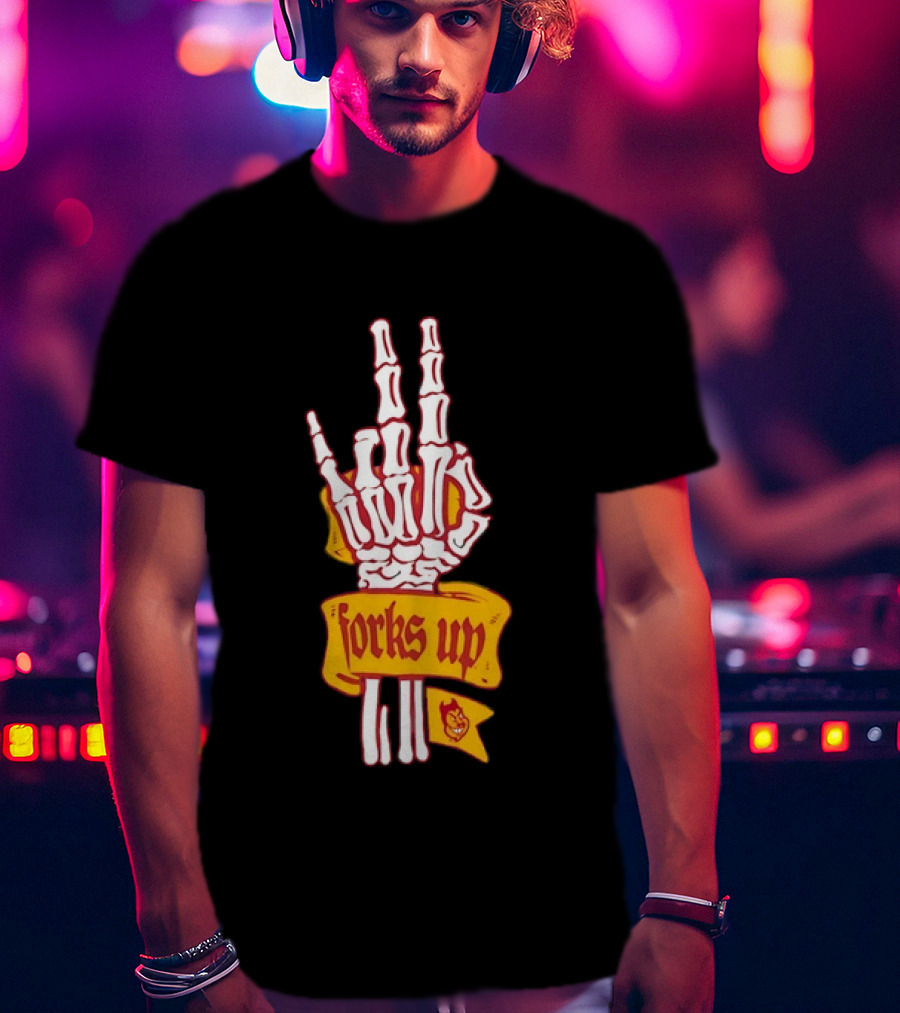 Arizona State Sun Devils Forks Up Skeleton Hand Fan Gear T-Shirt