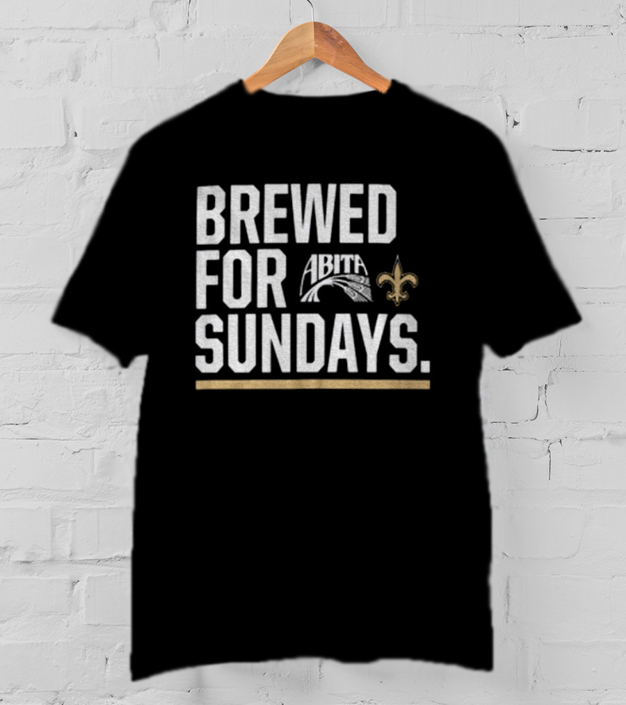 Brewed For Sundays New Orleans Saints Fleur De Lis Abita T-Shirt