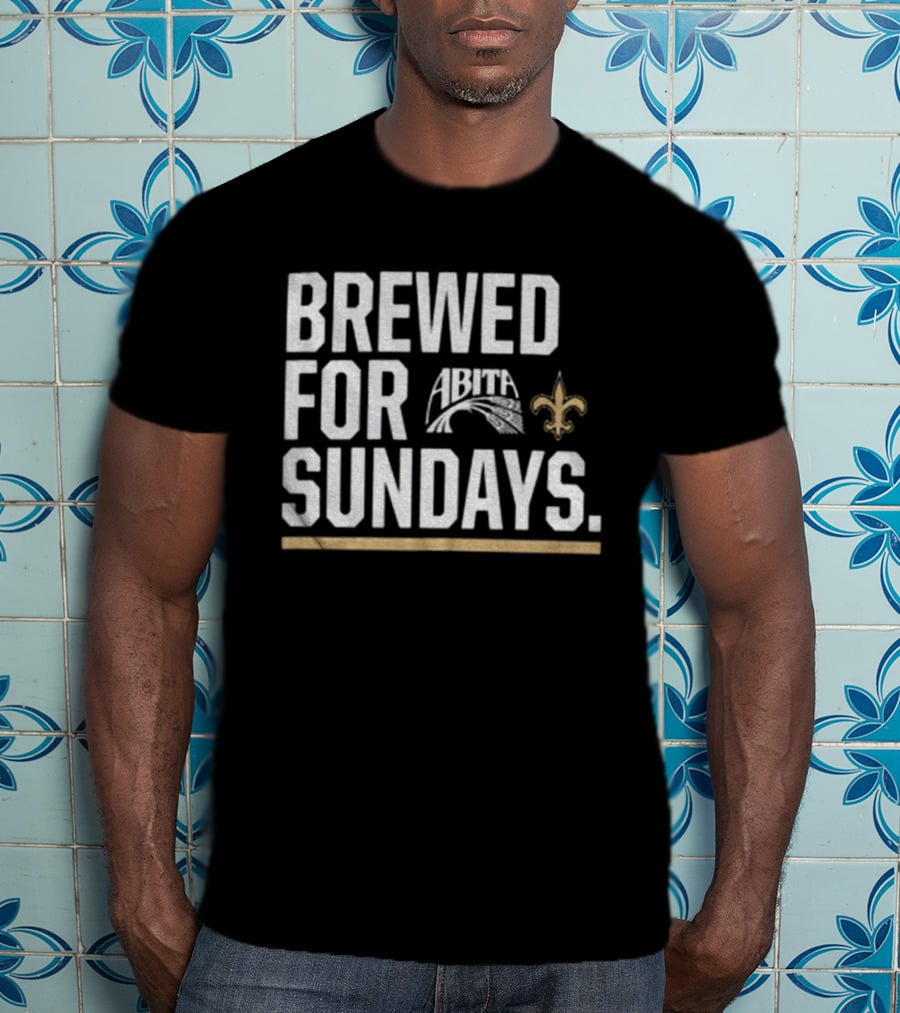 Brewed For Sundays New Orleans Saints Fleur De Lis Abita T-Shirt