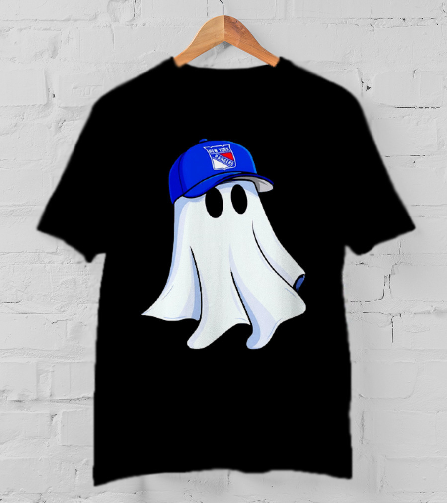 New York Rangers Ghost With Blue Cap Halloween T-Shirt