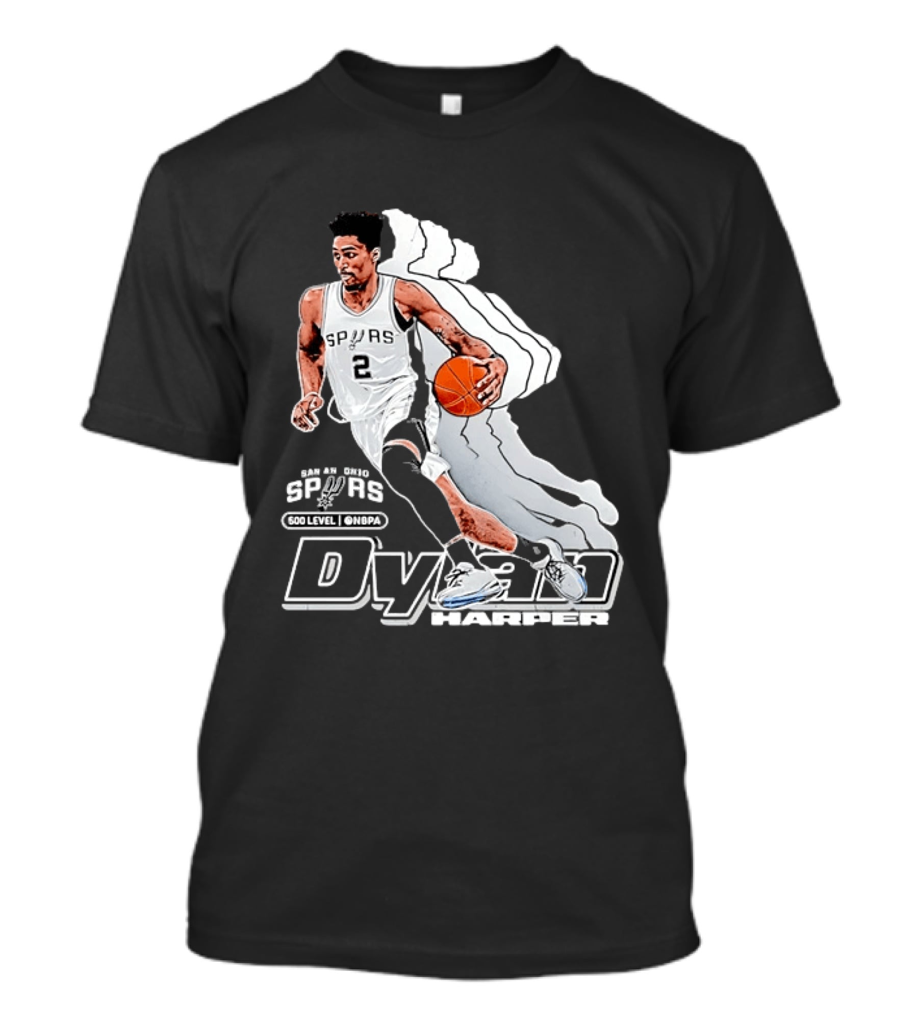 Dylan Harper Number 2 San Antonio Spurs NBA 500 Level @NBPA T-Shirt