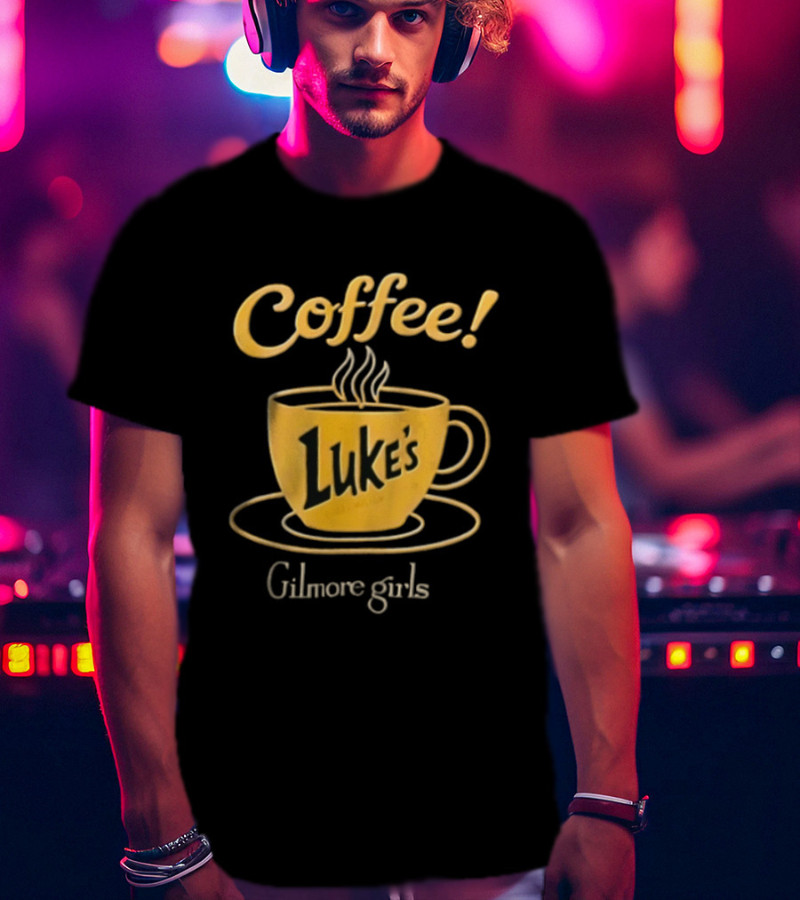 Gilmore Girls Luke's Coffee Yellow Cup Saucer Steam T-Shirt