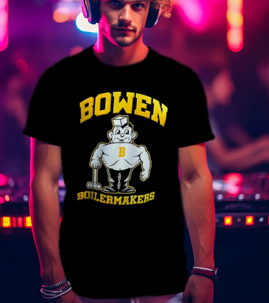 Bowen Purdue Boilermakers Muscular Cartoon T-Shirt
