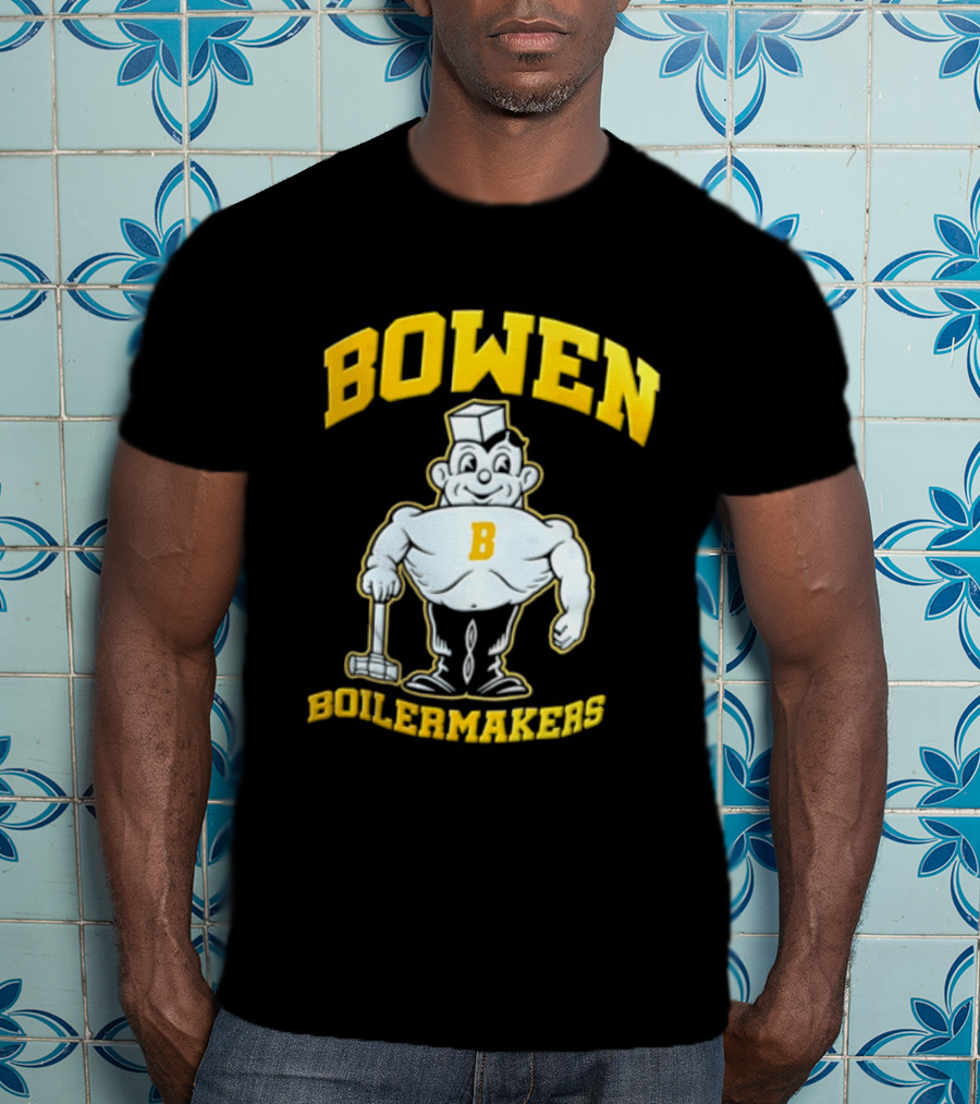 Bowen Purdue Boilermakers Muscular Cartoon T-Shirt