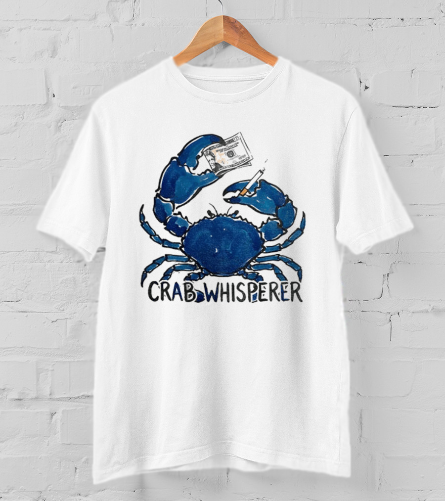 Crab Whisperer Blue Crab Holding Paintbrush Meme T-Shirt