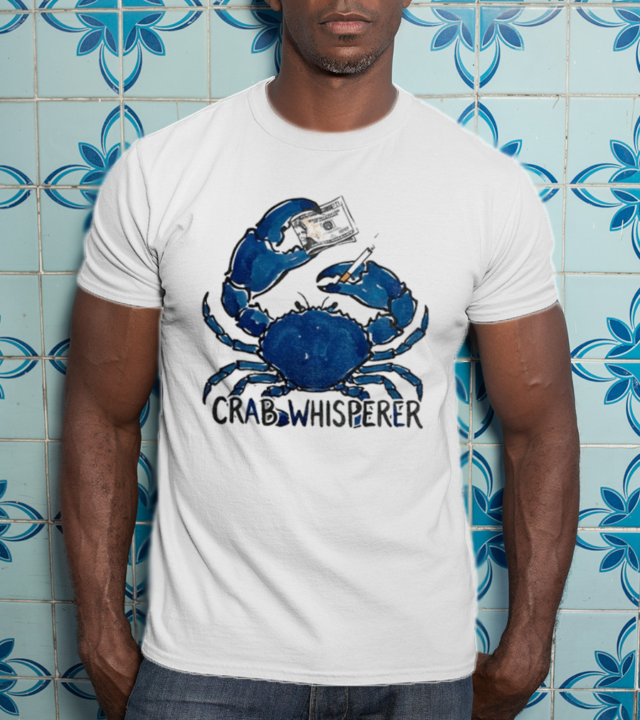 Crab Whisperer Blue Crab Holding Paintbrush Meme T-Shirt