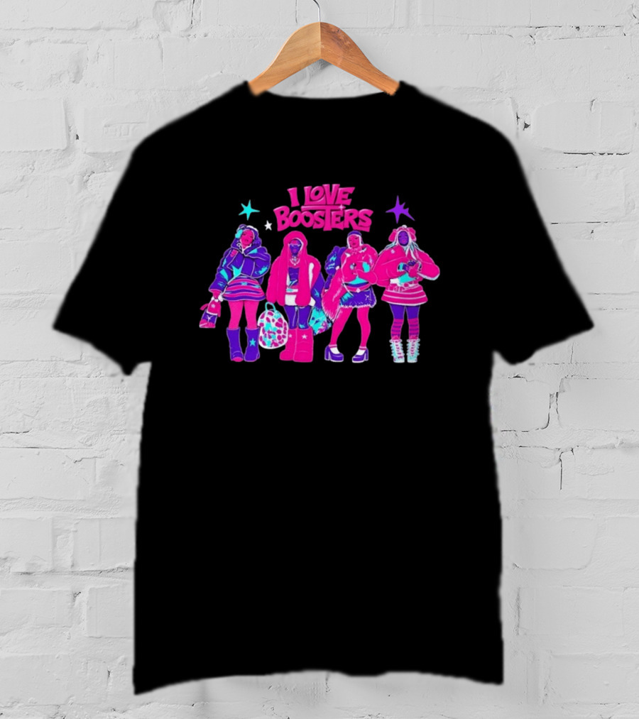 I Love Boosters Y2K Aesthetic Fashion Streetwear Style Colorful Retro Outfits T-Shirt