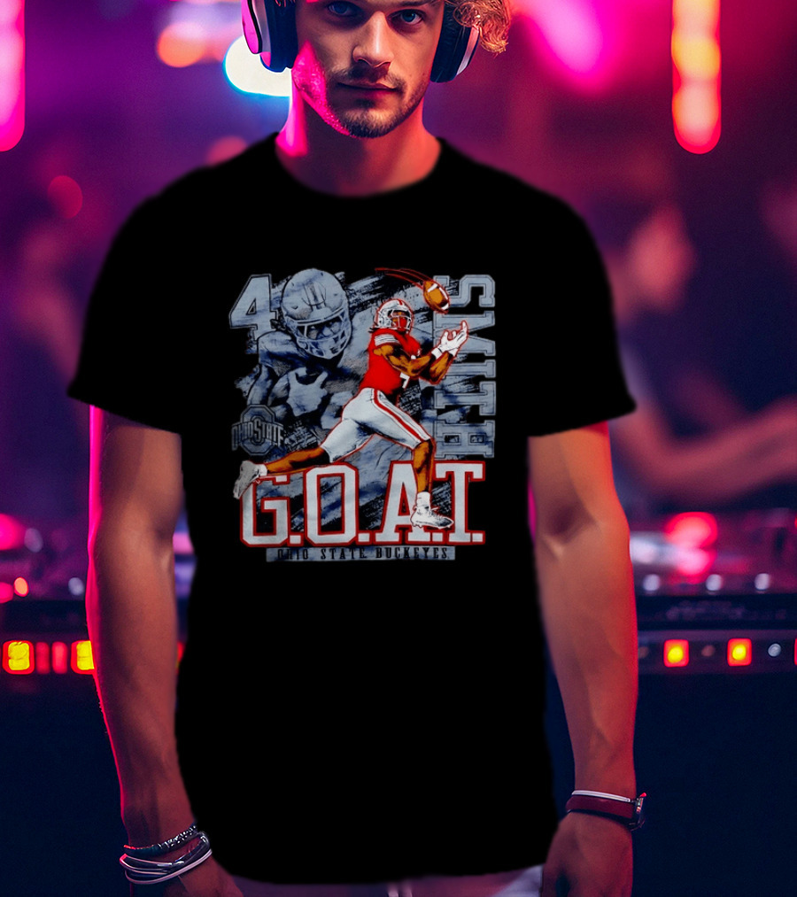 Ohio State Buckeyes G.O.A.T Jaxon Smith Njigba Football 4 T-Shirt