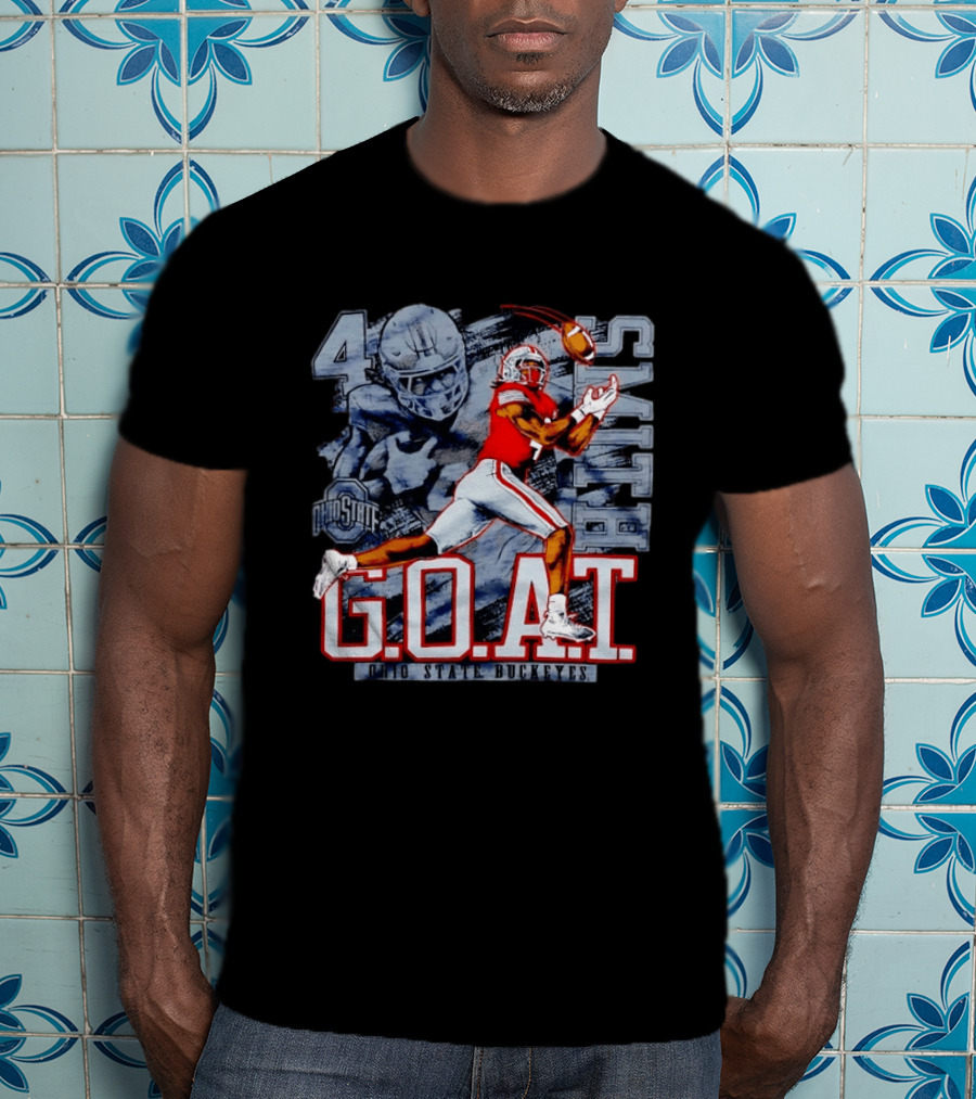 Ohio State Buckeyes G.O.A.T Jaxon Smith Njigba Football 4 T-Shirt