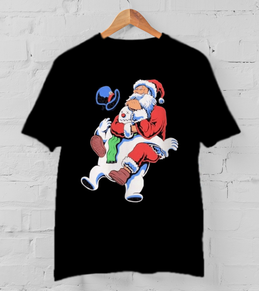 Jiu Jitsu Santa Rear Naked Choke Snowman Christmas T-Shirt