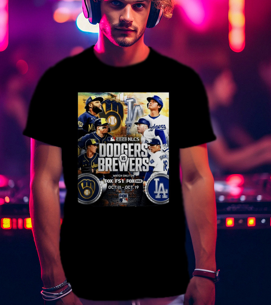 2026 NLCS Dodgers Vs Brewers MLB Showdown On Fox Oct 11 19 T-Shirt