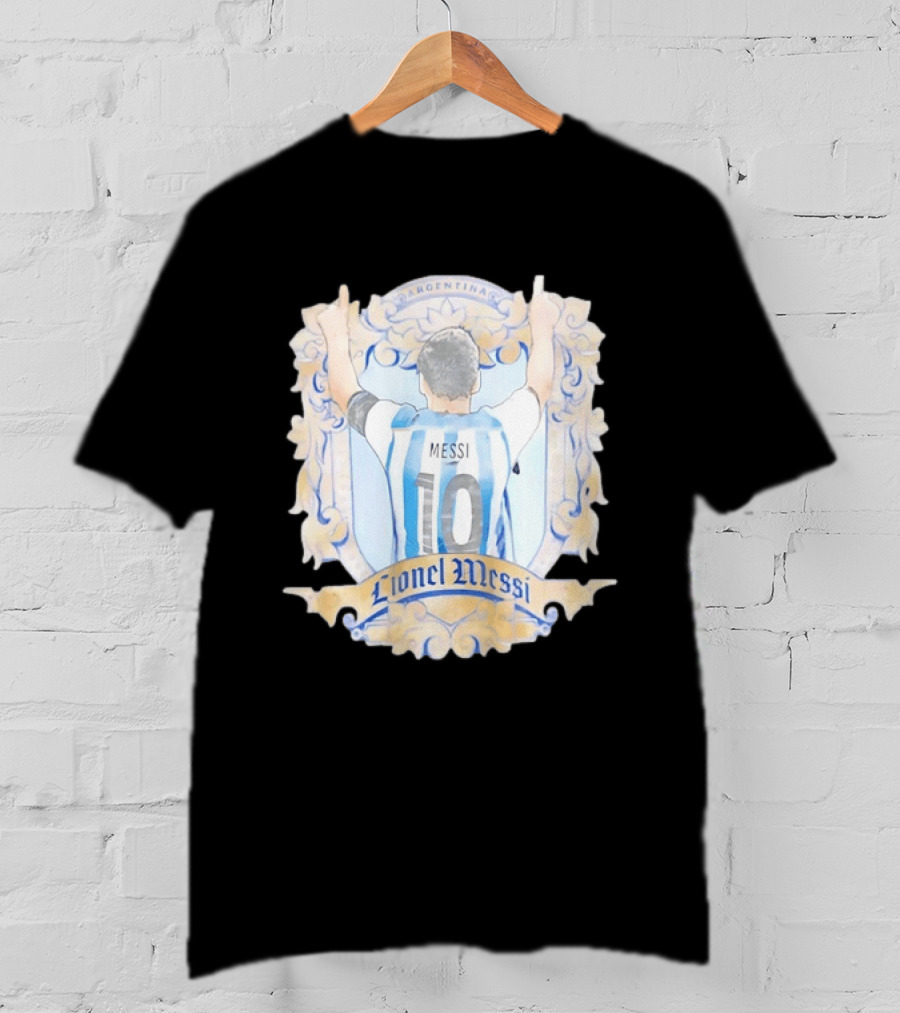 Lionel Messi Argentina Number 10 Football Jersey T-Shirt