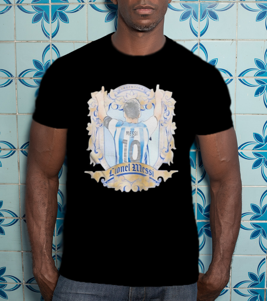 Lionel Messi Argentina Number 10 Football Jersey T-Shirt