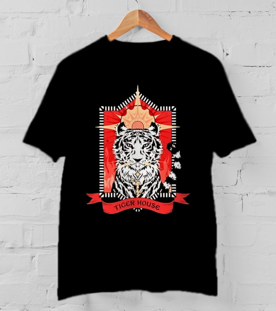 Tiger House Celestial Animal Sunburst Tiger T-Shirt