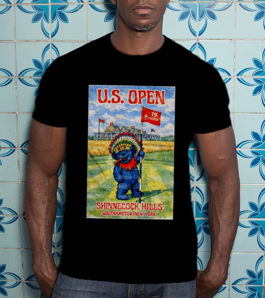 U.S. Open Shinnecock Hills Southampton New York Grateful Dead Dancing Bear Golf Course T-Shirt