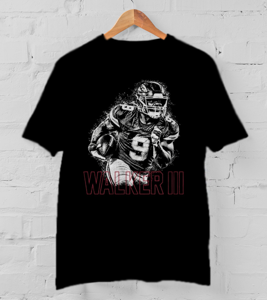 Walker III Halftone Kenneth Walker Red Kingdom Football T-Shirt