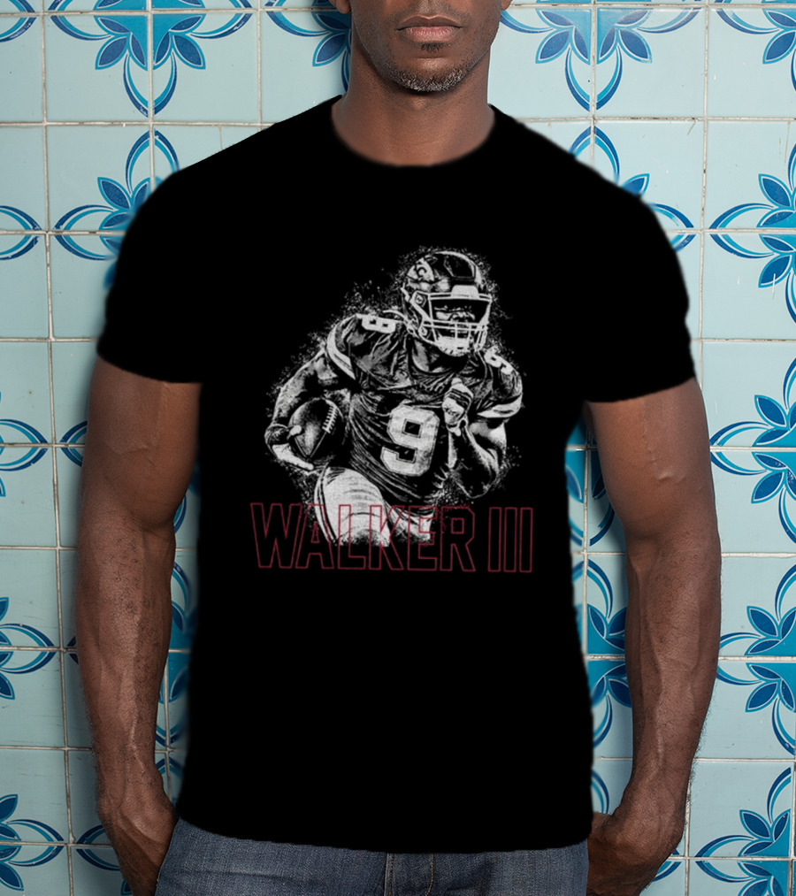 Walker III Halftone Kenneth Walker Red Kingdom Football T-Shirt