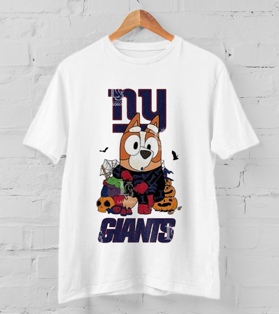 New York Giants Bluey Halloween 2026 Pumpkin Celebration T-Shirt
