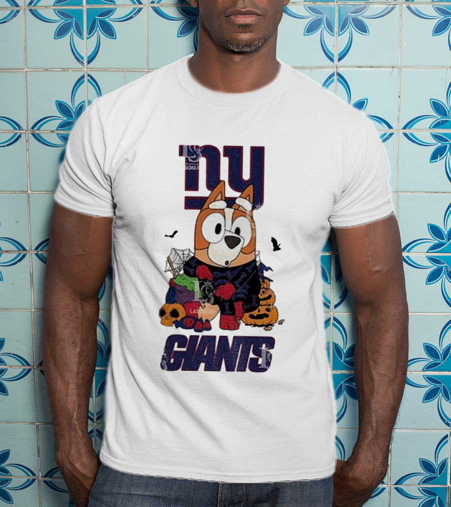 New York Giants Bluey Halloween 2026 Pumpkin Celebration T-Shirt