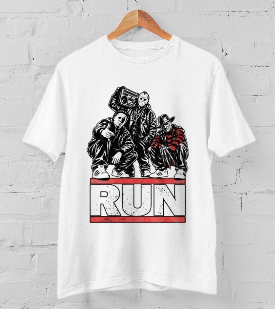Run Horror Hip Hop Michael Myers Jason Freddy T-Shirt