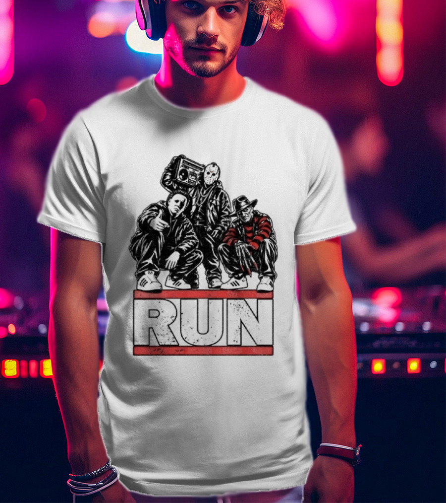 Run Horror Hip Hop Michael Myers Jason Freddy T-Shirt