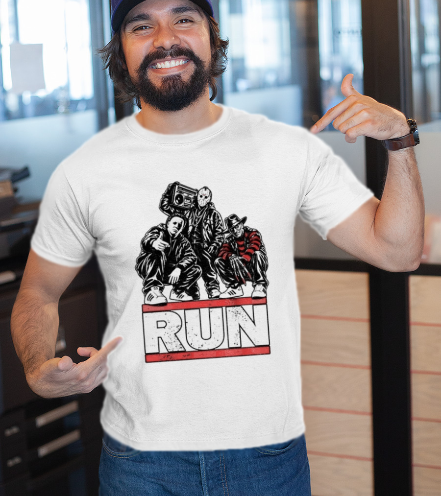 Run Horror Hip Hop Michael Myers Jason Freddy T-Shirt
