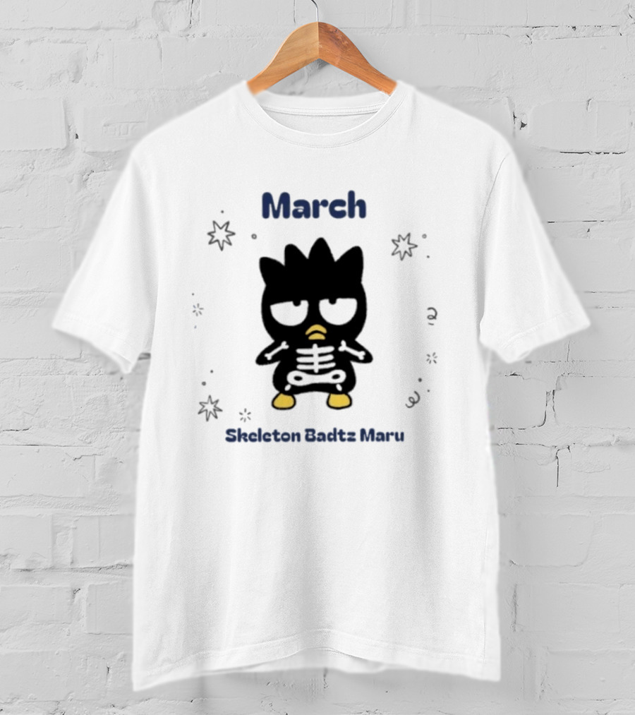 Sanrio Halloween Skeleton Badtz Maru March T-Shirt