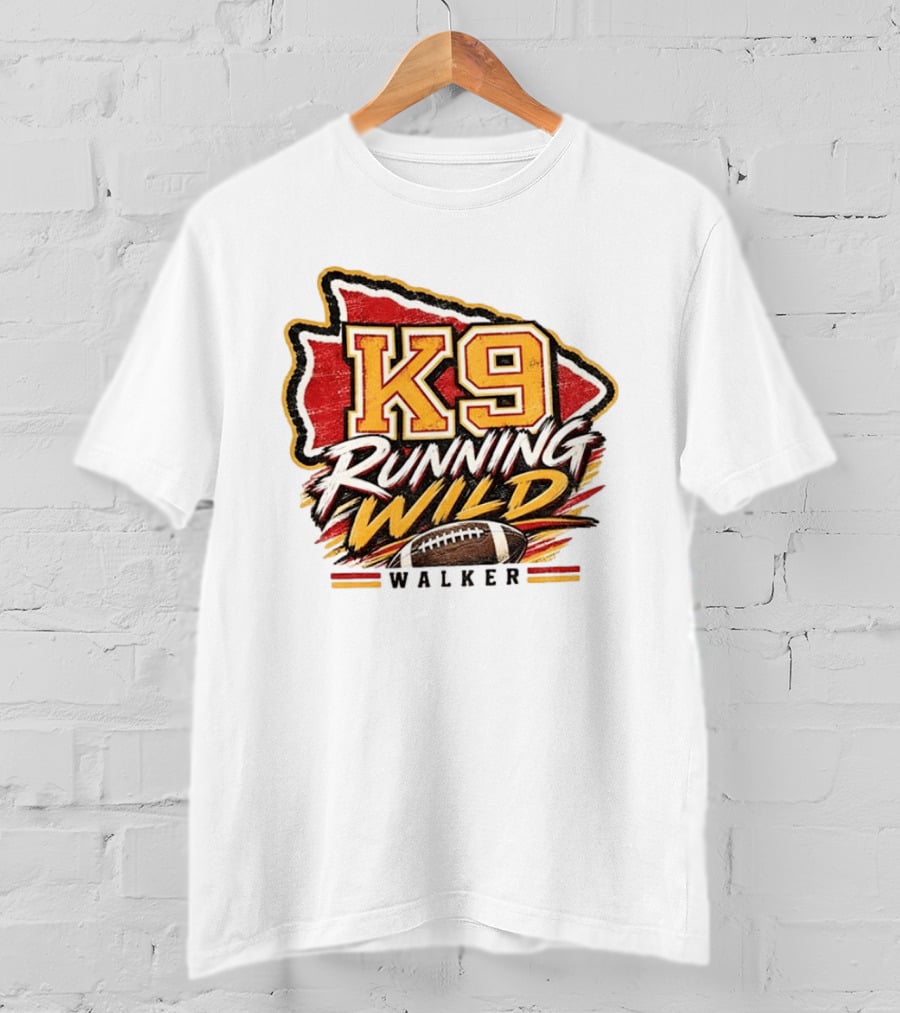Walker K9 Running Wild Football Kansas City Sports Gameday T-Shirt