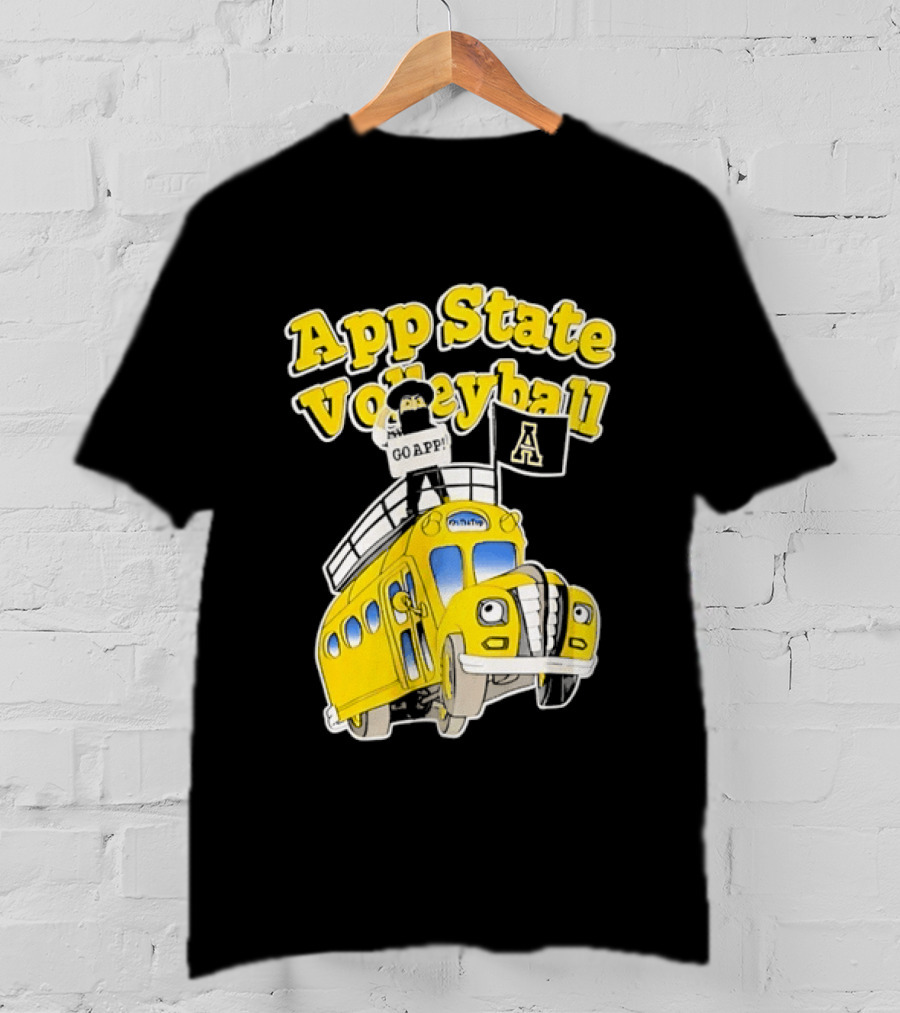 App State Volleyball Go App Mountaineers Bus Adventure T-Shirt