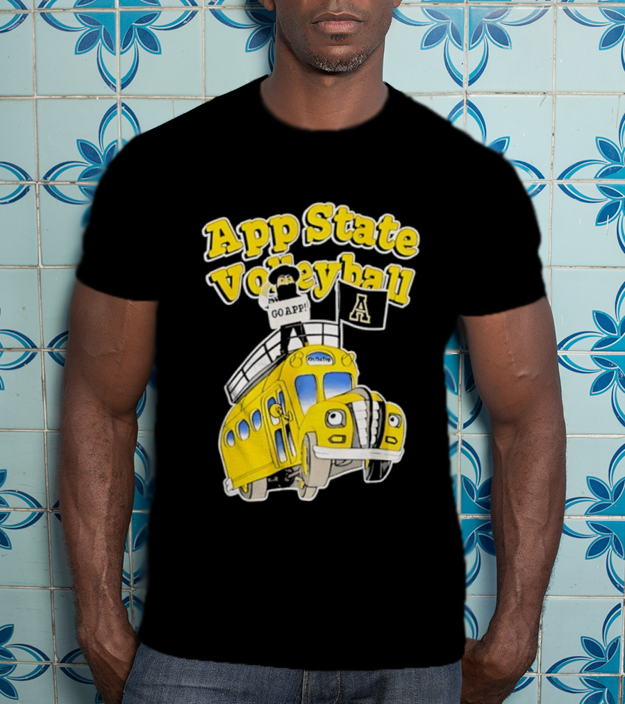 App State Volleyball Go App Mountaineers Bus Adventure T-Shirt