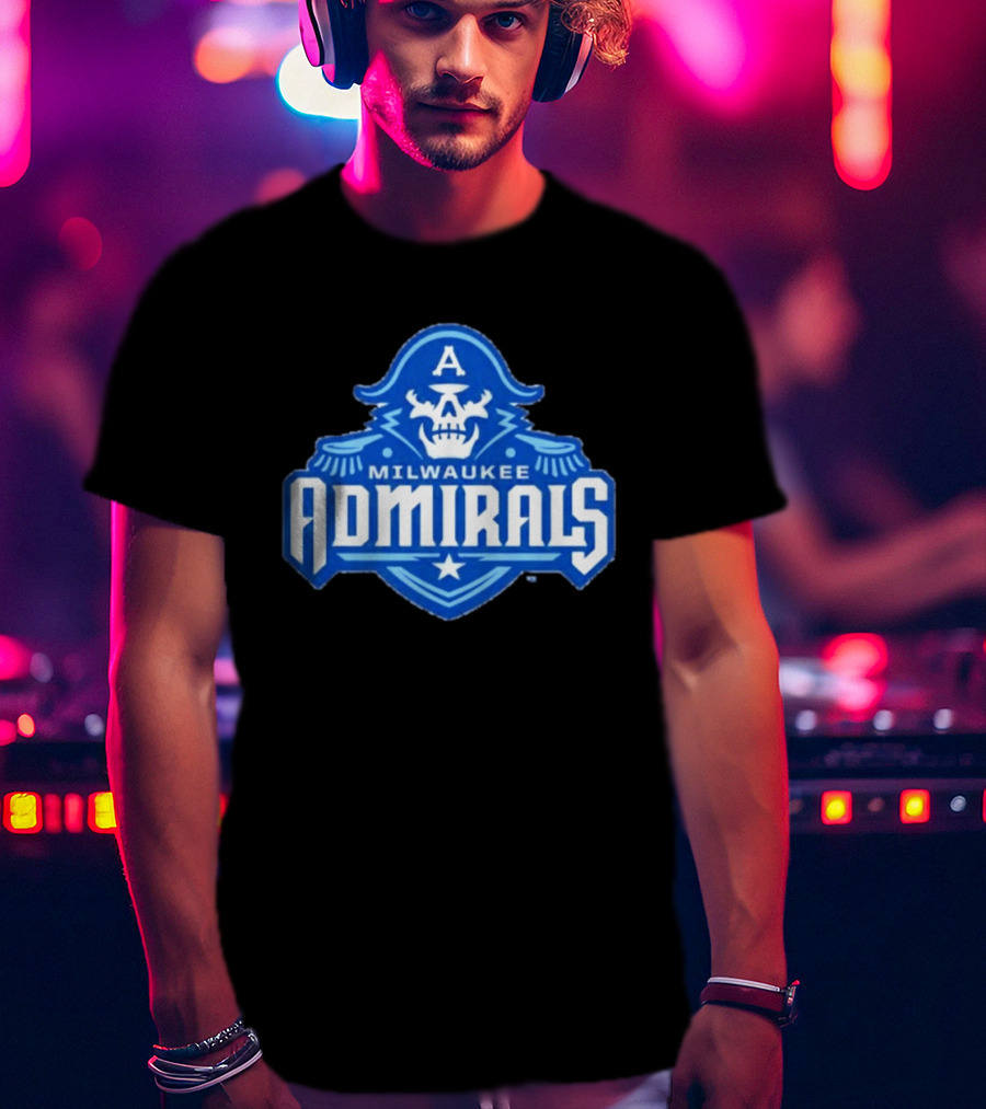 Milwaukee Admirals AHL Hockey Team Spooky Skeleton T-Shirt