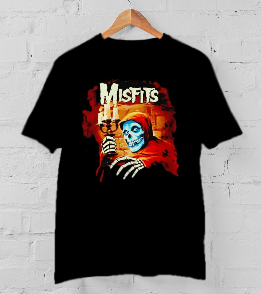 Misfits Crimson Ghost Candle Holder Punk Rock Skeleton T-Shirt