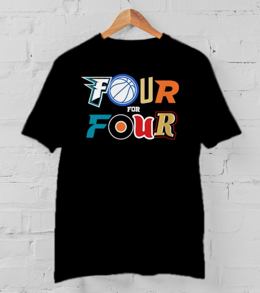 Four For Four Philadelphia Basketball Baseball Hockey Football T-Shirt