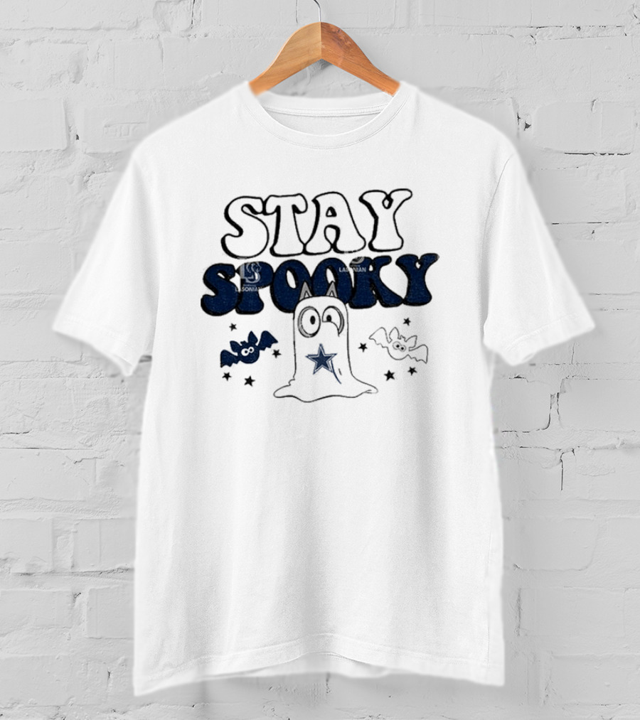 Dallas Cowboys Bluey Halloween Stay Spooky Ghost Bats Stars T-Shirt