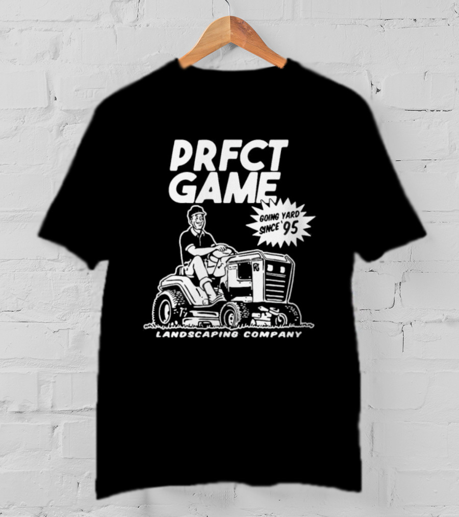PRFCT Game Landscaping Company Going Yard Since '95 Vintage Mower T-Shirt