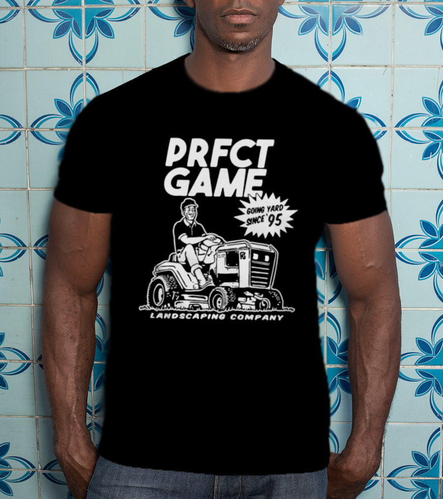 PRFCT Game Landscaping Company Going Yard Since '95 Vintage Mower T-Shirt