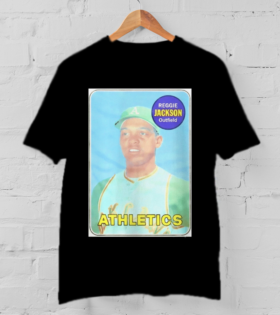 Reggie Jackson Athletics Outfield Baseball Card Oakland A's Player T-Shirt