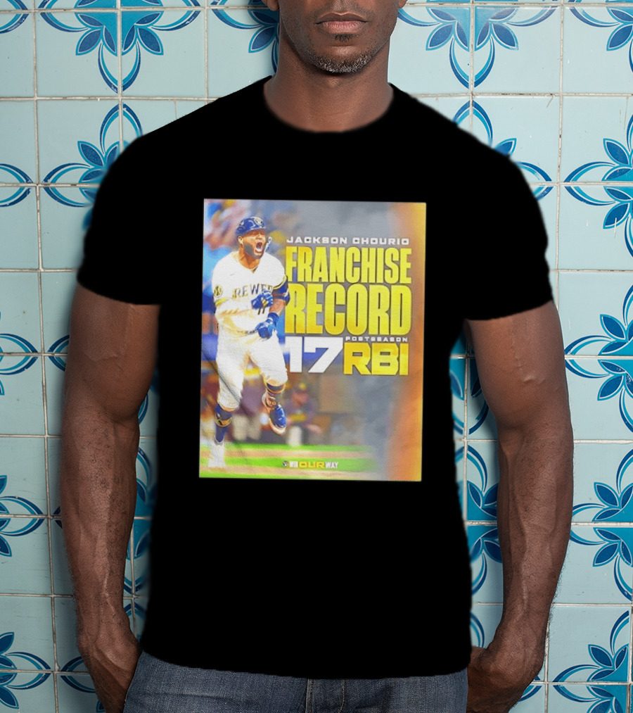Jackson Chourio Franchise Record 17 RBI Postseason Milwaukee Brewers T-Shirt