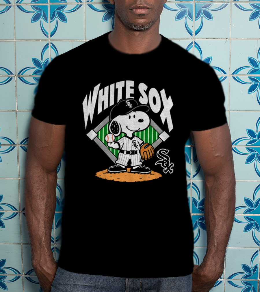 Snoopy Baseball White Sox October Chicago MLB T-Shirt