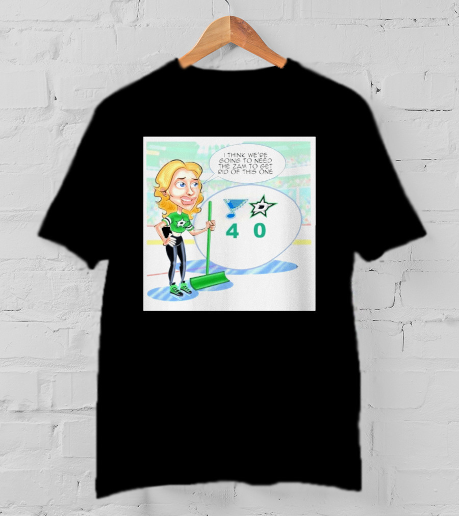 St Louis Blues Vs Dallas Stars Hockey 4 0 Cartoon With Humor And Zamboni Joke T-Shirt